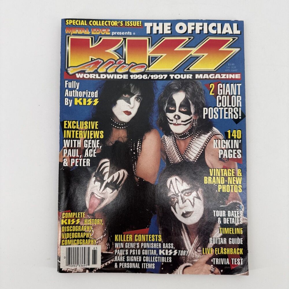 Kiss Alive Worldwide Tour 1996 1997 reunion Tour Magazine Metal Edge Vol 41 No.5